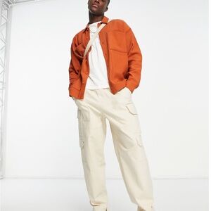 ASOS DESIGN oversized jersey smart jacket in autumn brown medium